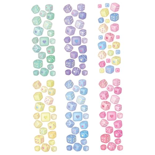 Toyvian 6 Bögen Love Dice Sticker Set - Vielseitige Deko-Sticker Für Scrapbooks Journale Und Alben - Bastelbedarf von Toyvian