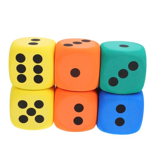 Toyvian 6 Große Schaumstoffwürfel-spielzeuge Würfel-Set Aus Schaumstoff Für Klassenzimmer Partys Yoga Jungen Und Mädchen Lustige Buchstaben- Und Zahlendekoration von Toyvian