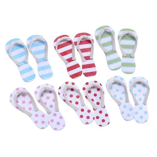 Toyvian 6 Paar Mini Hausschuhe Ornamente Sandalen Sommer Strand Kleine Puppenhausfüße Süße Hausschuhe Artikel Miniatur Flops Diorama Hausschuhe Party Kleine Szene Meer Toyvian 6 Paar Mini Hausschuhe Ornamente Sandalen Sommer Strand Kleine Puppenhausfüße Süße Hausschuhe Artikel Miniatur Flops Diorama Hausschuhe Party Kleine Szene Meer von Toyvian