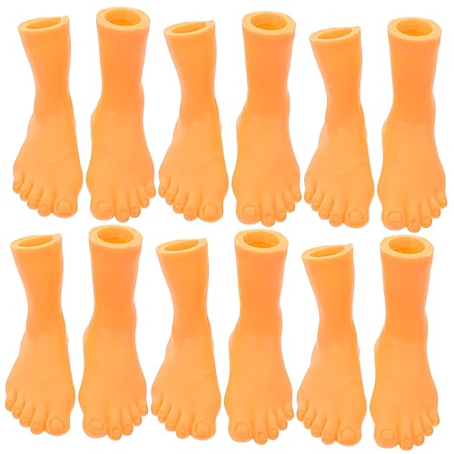 Toyvian 6 Paare Finger Fuß Abdeckung Sache Hand Puppen Kleine Füße Fingerspielzeug Gefälschter Fuß Falsche Füße Kleine Handpuppe Kleine Hände Für Finger Falscher Finger Mini-hände Vinyl von Toyvian