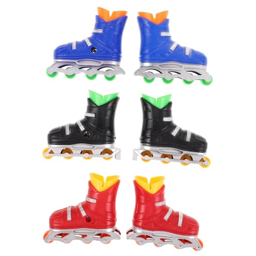 Toyvian 6 Paare Mini Finger Skateboards Bunte Mini Skate Shoes für Erwachsene Kompakte Finger Skates für Desktop Spaß Geschicklichkeitsförderndes Lernspielzeug als Klassenzimmerpreis von Toyvian
