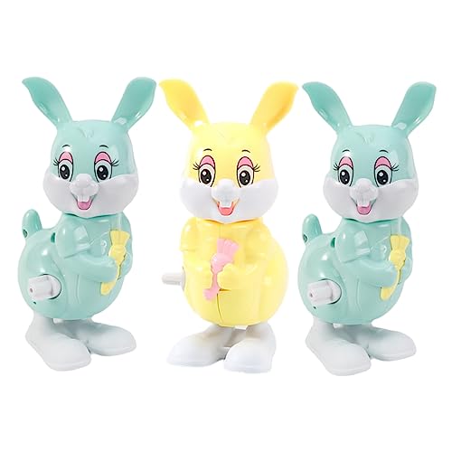Toyvian 6 STK Aufzieh Spielzeug Minikorb Spielzeug für Goodie-Bags Hasenspielzeug Geschenke Osterhasen Uhrwerk Spielzeug Kaninchen Uhrwerk Spielzeug Esstisch schmücken Regal Dekorationen von Toyvian