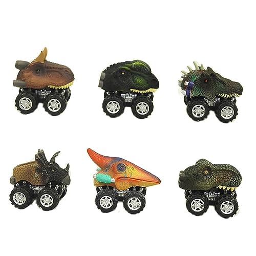 Toyvian Modelle 6 STK Spielzeuge Lauflernwagen Frühpädagogisches Spielzeug Dinosaurier-modellspielzeug Kind Auto Zurückziehen Energie Kinderspielzeug von Toyvian