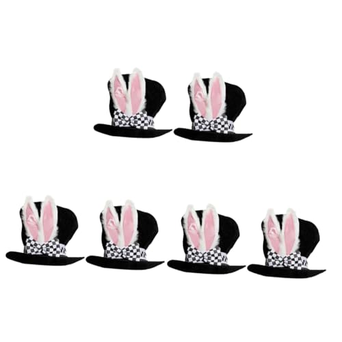 Toyvian 6 STK Hasenmütze Hasenohr schwarzes Kostüm Hüte anziehen Kaninchenhüte Häschen-Kostümmütze schwarzes Dekor Kleidung Hut Häschenohrmützen Plüschmütze bilden Zylinder Requisiten von Toyvian