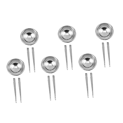 Toyvian 6 Sätze Geschirr Modell Mini-Geschirr- Mini-hausspielzeug Für Mini-Geschirr Basteln Mini-essstäbchen Miniatur-essstäbchen- Legierung Silver von Toyvian