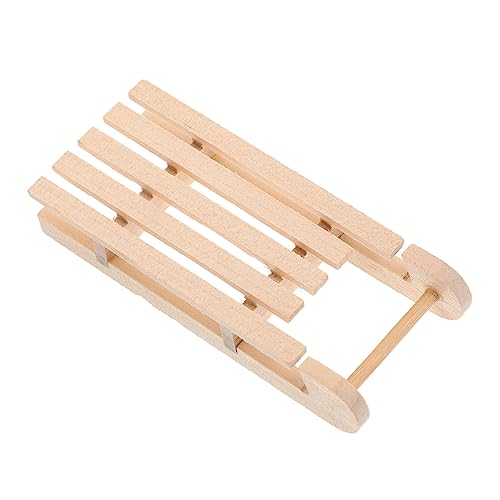 Toyvian 6 Stck Mini Holzschlitten Weihnachtsdeko Kompakte Tisch und Puppenhaus Dekoration Handgefertigte Leichte Weihnachtsfigur für Baum und Wohnraumgestaltung von Toyvian