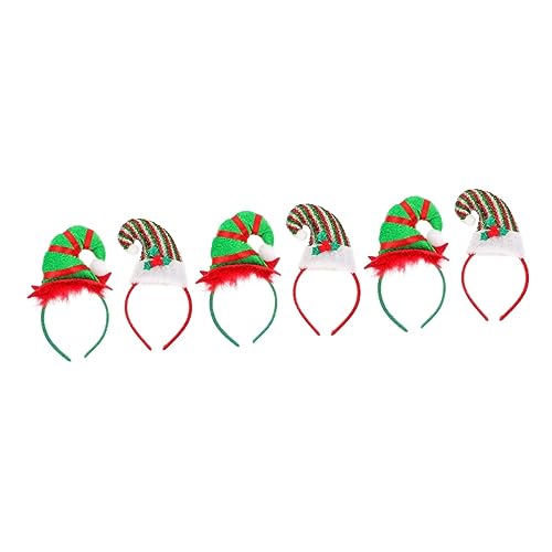 Toyvian 6 Stk Weihnachtsstirnband Mini-zylinder Burger Plüsch Haarschmuck Haarbänder Für Weihnachtsfeiern Weihnachtsmann-hut-stirnband Fahrradfahnenmast Kind Kleidung Kopfbedeckung Flanell von Toyvian