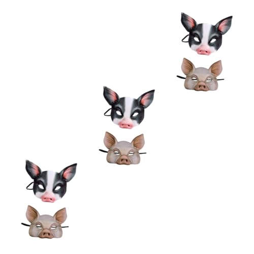 Toyvian 6 Stk Tiermaske mit halbem Gesicht Cosplay-Maske Baby-Fotoalbum Tiermasken halloween kostüm erwachsene Maskerade-Maske Partymaske tierische Schweinemaske Erwachsener Requisiten von Toyvian