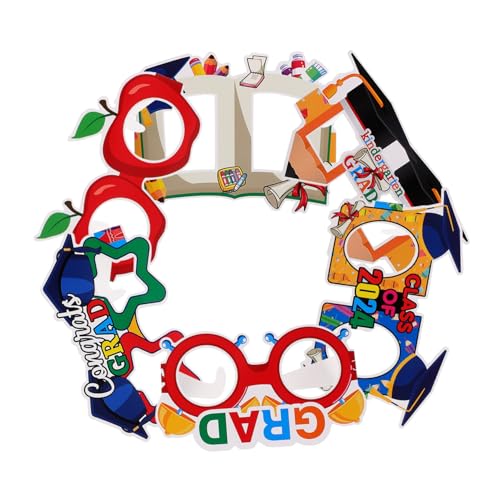 Toyvian 6 Stück Abschlussfeier-brille Abschlussbrille 2024 Gläser Graduationsparty Gefälligkeiten Rahmen Verkaufsstand Abschlussbild Kindergarten-abschlussbrille Partybrille Papier von Toyvian