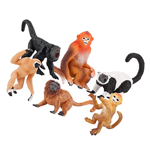 Toyvian 6 Stück Affenmodell Monkey Toy zabawki stymulujące rozwój Educational Toys Lernspielzeug Pädagogisches nachgeahmte Tiermodelle Simulation von Tierdekoren Plastik von Toyvian