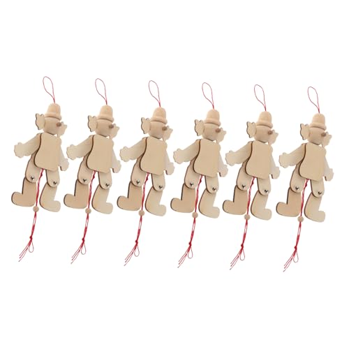 Toyvian 6 Stück DIY Ziehstring Puppen Handgemachte Holzmarionette für Bastelbedarf für Kreative Projekte Toyvian 6 Stück DIY Ziehstring Puppen Handgemachte Holzmarionette für Bastelbedarf für Kreative Projekte von Toyvian