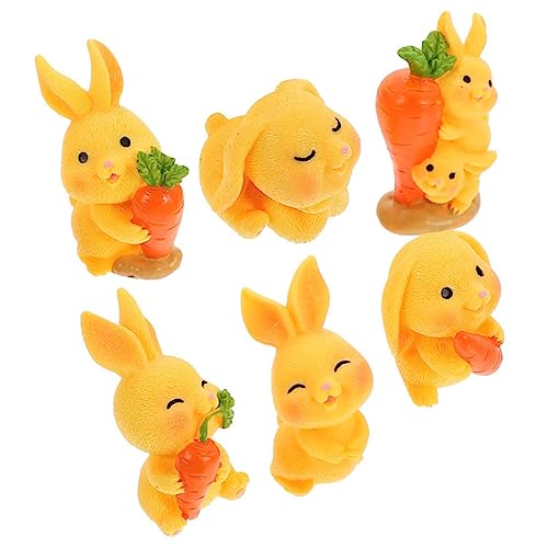 Toyvian 6 Stück Karottenschmuck Miniaturen Miniatur-Häschen Kindergartendekor Mini-Hase für den Garten klein Spielzeuge mini Kuscheltier süße Figuren Garten- Harz Toyvian 6 Stück Karottenschmuck Miniaturen Miniatur-Häschen Kindergartendekor Mini-Hase für den Garten klein Spielzeuge mini Kuscheltier süße Figuren Garten- Harz von Toyvian