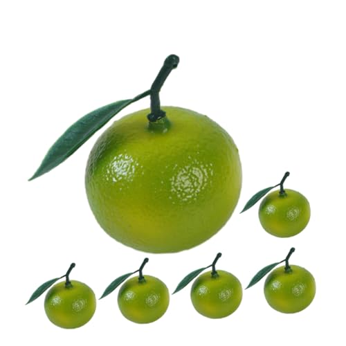 Toyvian 6 Stück Künstliche Kleine Orangen Realistische Imitation mit und Blättern für Obstdeko Fotorequisiten Tischdekoration und Langlebig und Farbecht von Toyvian