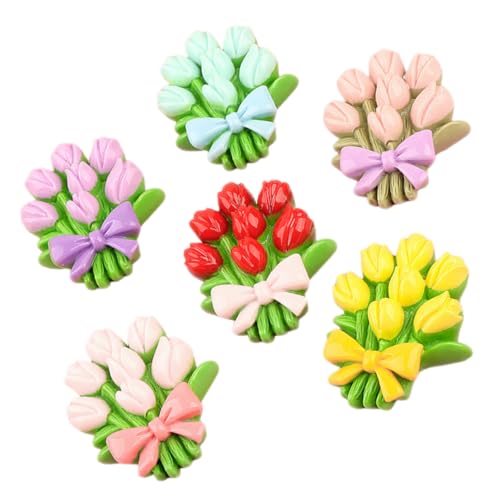 Toyvian 6 Stück Künstlicher Blumenstrauß Kunstpflanzen Künstliche Topfblumen Charms Schuh Charm Künstliche Ranken Kunstpflanzen Mini Haarspangen Kunstharz Mini Blumenstrauß von Toyvian