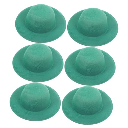 Toyvian 6 Stück Mini-Cowboyhut Minihüte für Partys Miniaturhut Mini-Hut Puppenhut- Kinderkleider kinderkleidung Miniatur-Hutdekoration kleine Hütchen zum Basteln Stoff Green von Toyvian