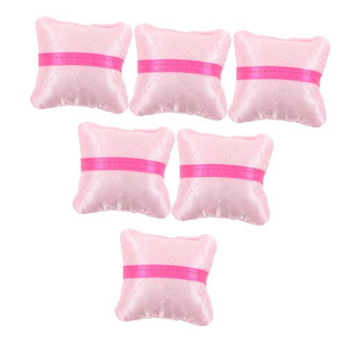 Toyvian 6 Stück Miniatur-Schlafzimmerzubehör Spielzeugkissen Niedliche Kissen Kissen Puppenhaus Accessoire Kissen für Puppen Mini-Wurfkissen Puppe Dekokissen Plastik Rosa von Toyvian