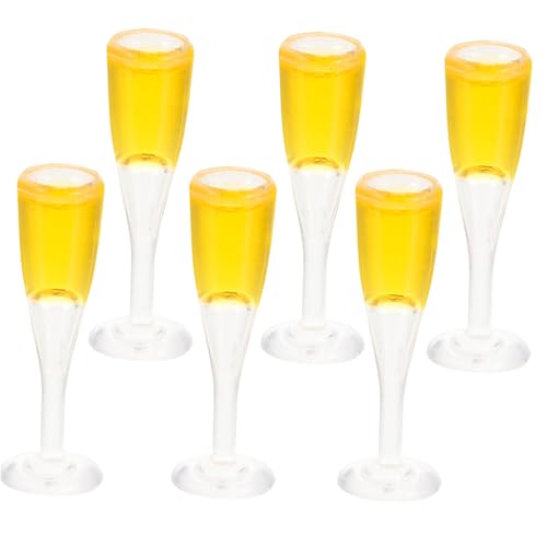 Toyvian 6 Stück Puppenhaus Mini Weingläser Realistisch Dekorativ für Miniaturlandschaft und Fotorequisiten von Toyvian