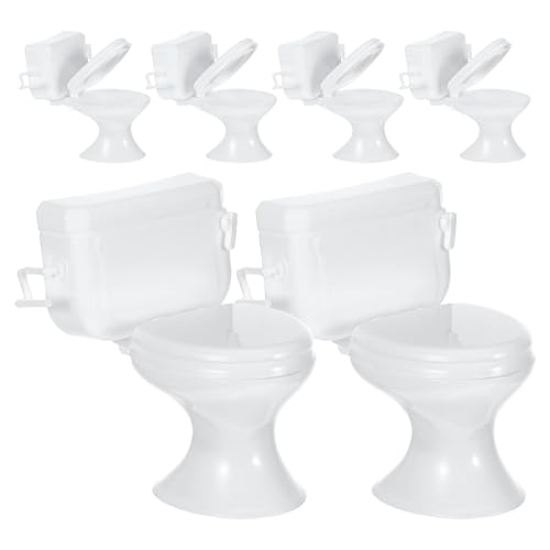Toyvian 6 Stück Puppenhaustoiletten – Miniaturtoiletten Mini-Toiletten-Tortenaufsatz Für Puppenhaus-Badezimmermöbel Im Maßstab 1:12 Kuchendekorationen (Weiß) von Toyvian
