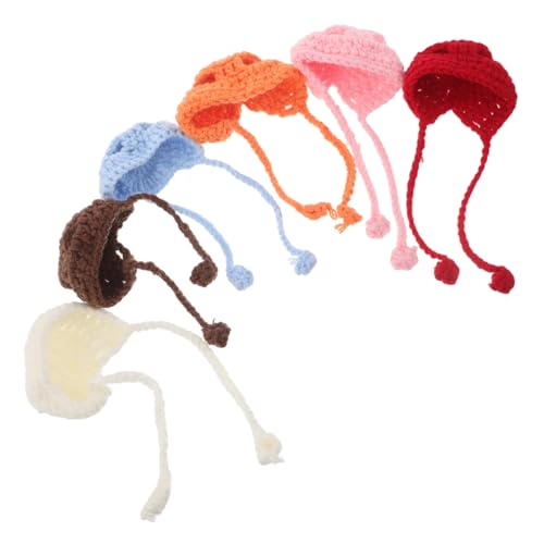 Toyvian 6 Stück Puppenstrickhut Mini-Schneemannmütze Weihnachts-Mini-Strickmützen Mützenstricken für Kleine Hundehelme Puppenhut Puppenmütze Stricken kleine Strickmützen Garn von Toyvian