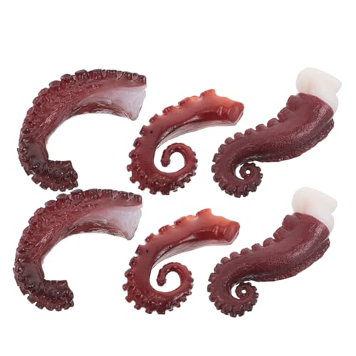 Toyvian 6 Stück Realistische Octopus Tentakeln Kunstvolle Meeresfrüchte Modelle für BBQ Partys und Dekoration der Küche Einfach zu Reinigen für Veranstaltungen und Lehrzwecke von Toyvian
