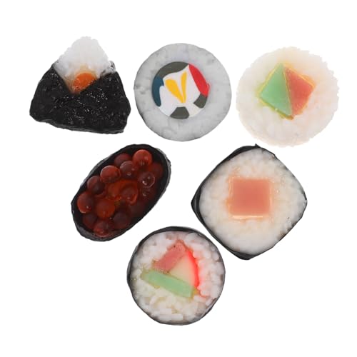 Toyvian 6 Stück Simulations-Sushi-Modell Gefälschtes Essen Simuliertes Essensdekor Gefälschtes Sushi Simulationskuchenmodell Sie Küchenfutter Spielzeugnahrung Essen PVC von Toyvian
