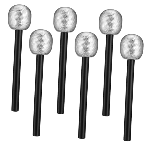 Toyvian 6 Stück Simulierte Mikrofonprops Mikrofon Für Cosplay Gefälschte Mikrofone Mikrofonbevorzugungen Simulieren Mikrofon-Headset-stütze Gefälschtes Partymikrofon Partyspielzeug Silber von Toyvian