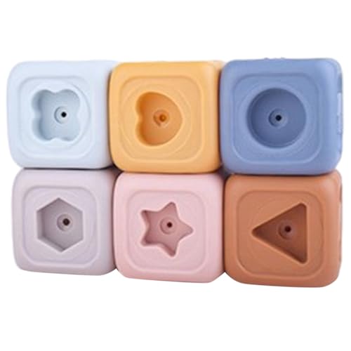 Toyvian 6 Stück Teiliges Bausteine aus Sicherem Vinyl Bunte Robuste und Glatte Kanten Fördert Frühe Formen Farb und Größenwahrnehmung für Kleinkinder als Pädagogisches von Toyvian