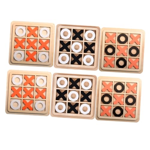 Toyvian 6 Stück Teiliges Holz Toe Spiel Logikspiel Interaktives Familienspiel Denkförderndes Brettspiel Eltern Junge Mädchen Spiele für Gemeinsame Unterhaltung von Toyvian