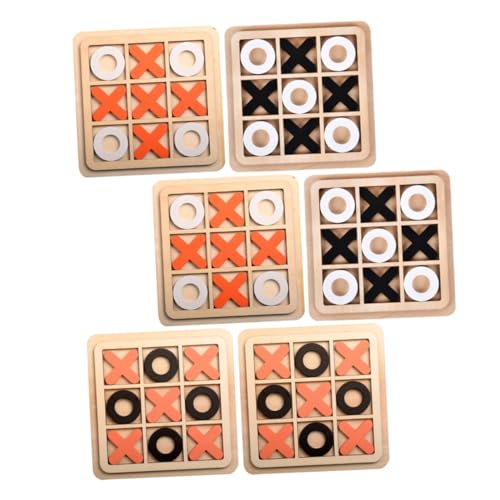 Toyvian 6 Stück Teiliges Holz Toe Spielset für Interaktives Denkspiel Sichere Materialien Tragbar Kompakt für Reisen Logischen Fähigkeiten von Toyvian