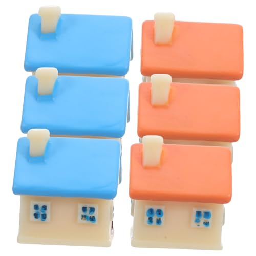 Toyvian 6 Stück Teiliges Miniatur Resin Haus Figuren Detailreiche Feengarten Dekoration Vielseitige Puppenhaus Garten Deko Wetterbeständig für Mikro-landschaften und Pflanzgefäße von Toyvian