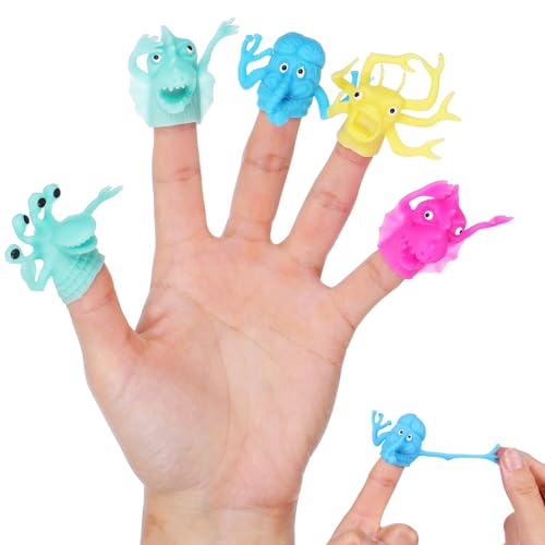 Toyvian 6 Stück Teiliges TPR Fingerpuppen Lustige Cartoon Handpuppen Weiches Material Geschenk für Kleinkinder Interaktives Fingerspielzeug von Toyvian