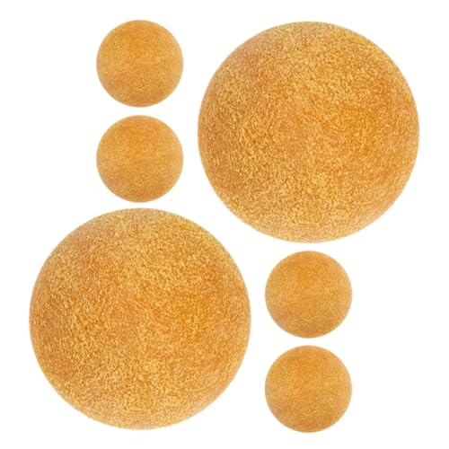 Toyvian 6 Stück Tischfußballmatte Tischfußballspiel Fußball-tischdekorationen Foosballkugeln Tabletop -Foosball Mini-kickerspiele Mini Tischkicker Für Tischfussball Abs Yellow von Toyvian