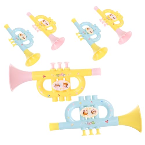 Toyvian 6 Stück Trompeteninstrument Trompete Leier Kleinkinderinstrumente Spielzeugflöte musikinstrumente für Music Instruments for abs kinderspielzeug Tragbares von Toyvian