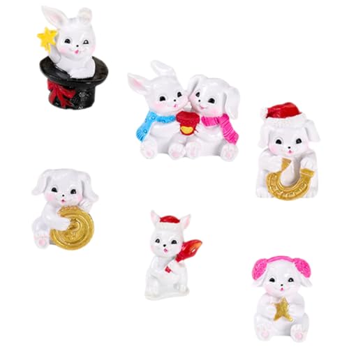 Toyvian Puppenhaus Freundliche Mini Figuren Harz Bunny Miniaturen Garten Tier Ornamente Toyvian Puppenhaus Freundliche Mini Figuren Harz Bunny Miniaturen Garten Tier Ornamente von Toyvian