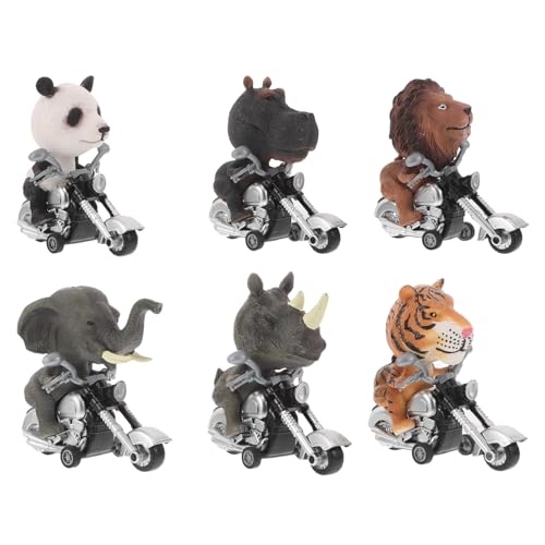 Toyvian 6 stücke Kinder Ziehen Zurück Auto Spielzeug Kunststoff Motorrad Spielzeug Trägheit Tier Autos Pädagogische Tier Figuren Für Jungen Und Mädchen von Toyvian