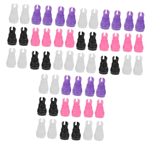 Toyvian 60 STK Puppenschuhzubehör Miniatur-schuhmodelle Mini-Regenstiefel Dekorative Minischuhe Mini-weihnachtsmann-Schuhe Fee Puppe Schuhe Fingerschuhe Sportschuhe Plastik von Toyvian