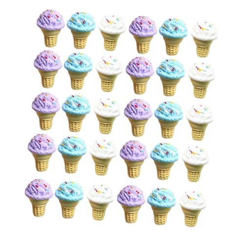 Toyvian 60 Stück Simulationseis Für Zuhause Küche Lebensmittel Dekoration Eisspielzeug Gefälschte Eiscreme-Requisiten Gefälschte Eisbecher-Requisiten Mini-Eiscreme-Figur von Toyvian