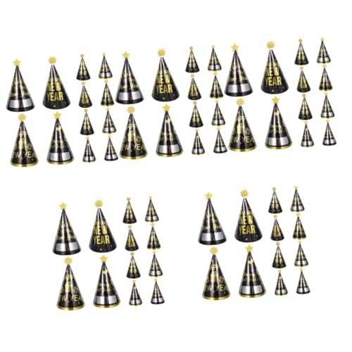 Toyvian 60 Stck Teiliges Neujahrs Papierkegel Hüte Schwarz Gold Partydekoration Leichtes Komfortables Design für Silvester und Jahresendfeiern Toyvian 60 Stck Teiliges Neujahrs Papierkegel Hüte Schwarz Gold Partydekoration Leichtes Komfortables Design für Silvester und Jahresendfeiern von Toyvian