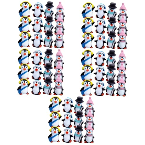 Toyvian 60 Stk Winter-pinguin-ornament Pinguin Geschenke Pinguinfiguren Pummelige Pinguine Taschen-pinguin Pinguin Weihnachtsschmuck Mini-figuren Minifiguren Zubehör Vinyl Klassisch von Toyvian