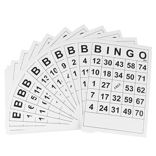 Toyvian 60 Stück Bingo-Karte Spiel Bingo Zum Spaß Weiß von Toyvian