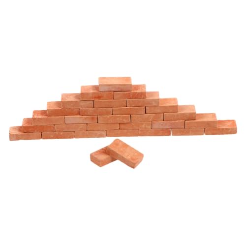 Toyvian 60 Stück Maßstab Realistische Rote Tonziegel für DIY Sandtisch Modellbau Puppenhaus Handgefertigte Mini Bausteine für Kreative Mikro Szenerien von Toyvian