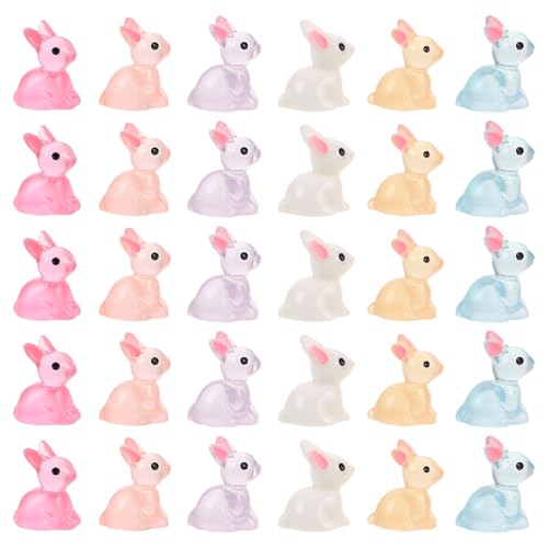 Toyvian 60 Stück Mini-Harzhasen Leuchtende Kleine Hasen Miniaturkaninchen Die Im Dunkeln Leuchten Hase Für Puppenhaus-Mikrolandschaft Feengarten- Ostereierfüller Toyvian 60 Stück Mini-Harzhasen Leuchtende Kleine Hasen Miniaturkaninchen Die Im Dunkeln Leuchten Hase Für Puppenhaus-Mikrolandschaft Feengarten- Ostereierfüller von Toyvian
