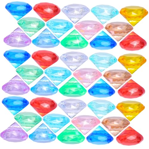 Toyvian 60 Stück Teiliges Acryl Tauchdiamanten Bunte Schwimmbadspielzeug für Jahre Wasserdichtes Unterwasser Bunte Edelsteine Poolspielzeug von Toyvian