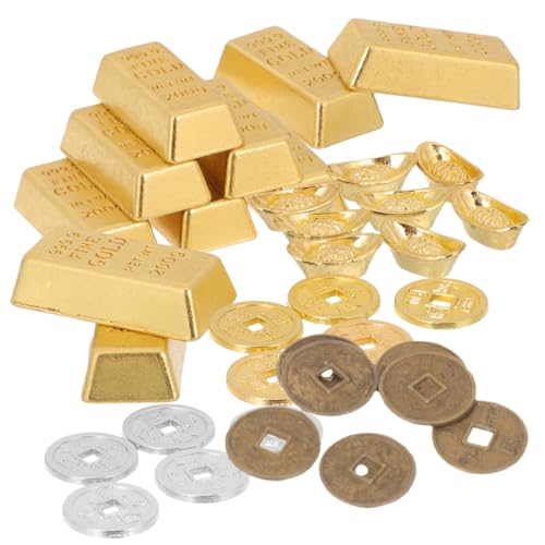 Toyvian 60St kleine Hausverzierung Goldmünzen Dekoration Tischdekoration Gold Silbermünzen Dekoration Mini-Dekoration Barren bastelset kleines Hauszubehör -Modelle Papier Toyvian 60St kleine Hausverzierung Goldmünzen Dekoration Tischdekoration Gold Silbermünzen Dekoration Mini-Dekoration Barren bastelset kleines Hauszubehör -Modelle Papier von Toyvian