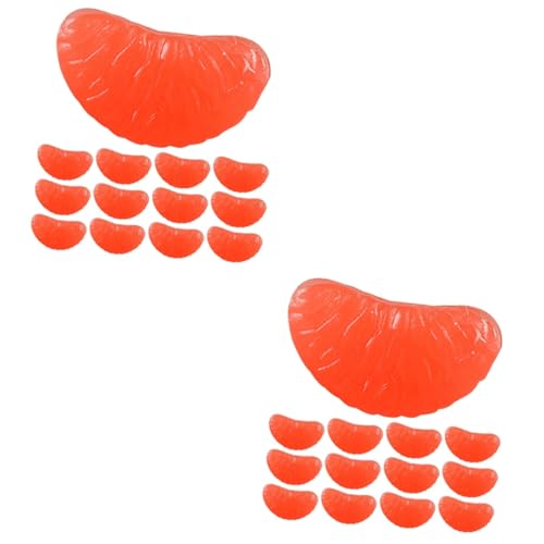Toyvian 64 STK Grapefruit-Segment Haarnadel Haar Klammern Bastelzubehör selber Machen Miniatur-Ornament in Orange Charme künstliche Früchte handgefertigte Materialien Handyhülle Modell PVC von Toyvian