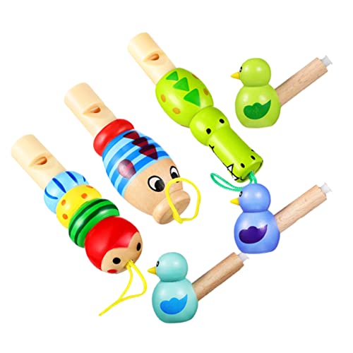 Toyvian 6St Cartoon-Vogelpfeife Spielzeug für Kleinkinder Spielzeug für Kinder Musikinstrumente kinderspielzeug lustiges Pfeifenspielzeug Musikalisches Spielzeug hölzern Geschenk Baby PVC von Toyvian
