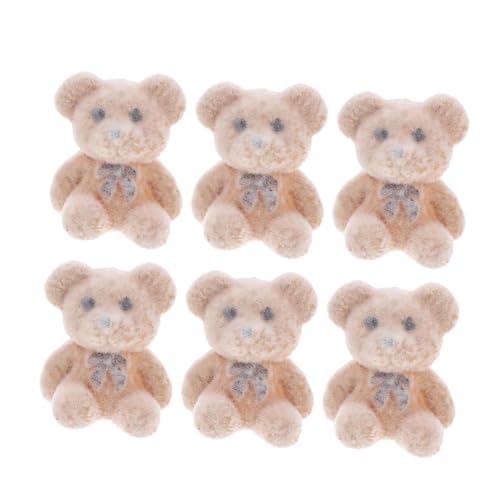 Toyvian 6St Mini-Bärpuppe taufgeschenke Party Dekoration Mini Plüschbären Geschenkidee Hochzeit Plüsch Bär kleine Meerjungfrau Dekorationen kleine Bären Geburtstags-Minibär PVC Light Brown von Toyvian