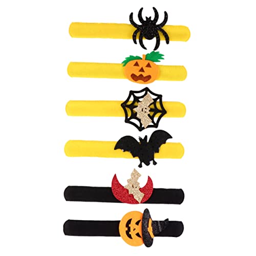 Toyvian 6Stücke Halloween Schlagarmbänder mit Kürbis Fledermaus Lustige Partydeko für Armbänder für Halloweenfeiern und Festlichkeiten von Toyvian
