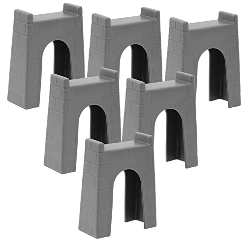 Toyvian 6Stücke Holzspielzeug Zugbrücke mit Stützen Erhöhen Ihre Eisenbahnstrecke für Kreatives Kompatibel mit Meisten Holzschienen Zubehör von Toyvian
