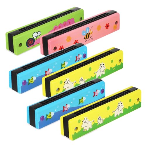Toyvian 6Stücke Teiliges Holzmundharmonika für Anfänger Cartoon Design Tragbar Mitgebsel für Musikpartys und Kreative Toyvian 6Stücke Teiliges Holzmundharmonika für Anfänger Cartoon Design Tragbar Mitgebsel für Musikpartys und Kreative von Toyvian